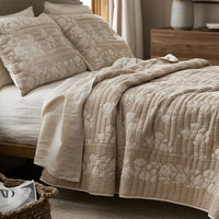 Isolde Quilted Sham - Brown, Standard,Brown