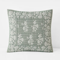 Isolde Quilted Sham - Green, Euro,Green