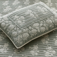 Isolde Quilted Sham - Green, Standard,Green