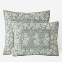 Isolde Quilted Sham - Green, Standard,Green