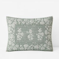 Isolde Quilted Sham - Green, Standard,Green
