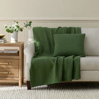 Woven Throw - Dark Olive,Dark Olive