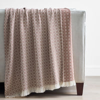 Woven Square Grid Throw - Rust,Rust