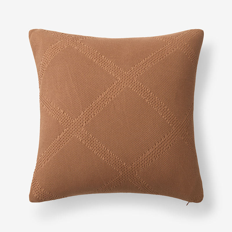 Woven Lattice Decorative Square Pillow Cover - Clay, 20 in. x 20 in.,Clay