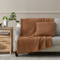 Woven Lattice Throw - Clay,Clay