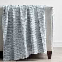 Geometric Texture Throw - Blue,Blue