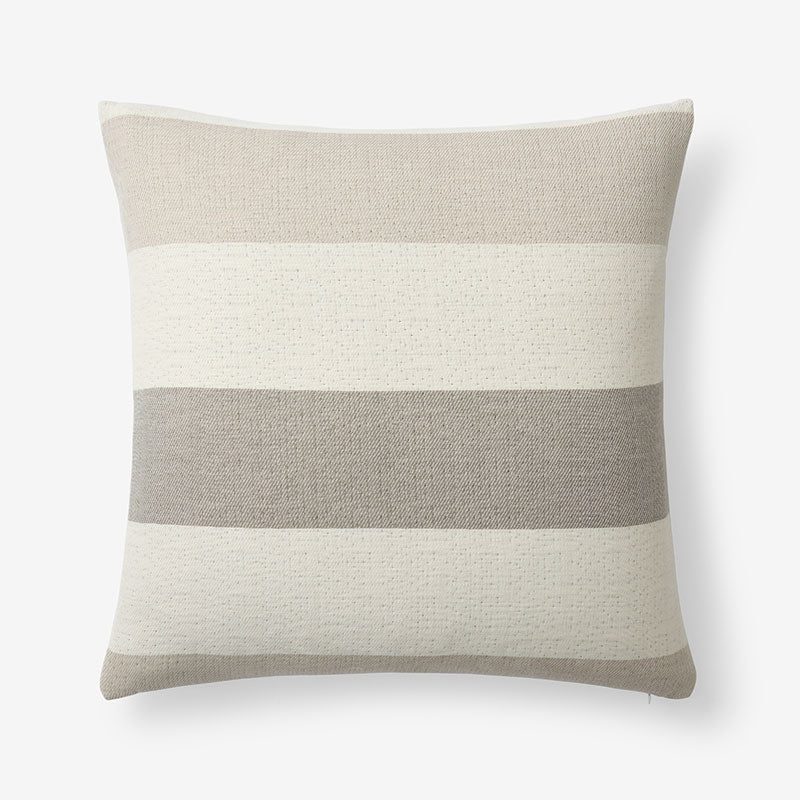 Stripe Texture Decorative Square Pillow Cover - Natural, 20 in. x 20 in.,Natural