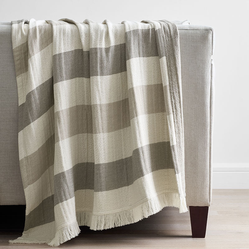 Stripe Texture Throw - Natural,Natural