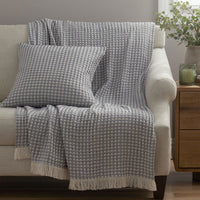 Checkered Fringe Throw - Blue,Blue