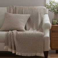 Checkered Fringe Throw - Mocha,Mocha