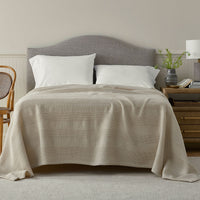 Waffle Stripe Blanket - Beige, King/Cal. King,Beige