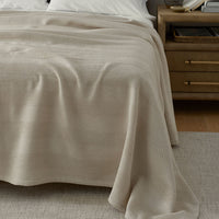 Waffle Stripe Blanket - Beige, King/Cal. King,Beige