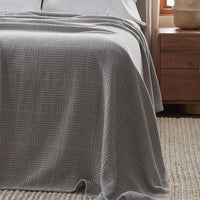 Square Maze Blanket - Blue Stone, Twin/Twin XL,Blue Stone