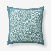 Nora Floral Reversible Decorative Square Pillow Cover - Blue Multi, 20 in. x 20 in.,Blue Multi