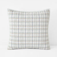 Alerie Yarn-Dyed Plaid Quilted Sham - Parchment, Euro,Parchment