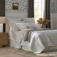 Alerie Yarn-Dyed Plaid Quilted Sham - Parchment, Standard,Parchment