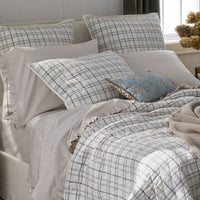 Alerie Yarn-Dyed Plaid Quilted Sham - Parchment, Standard,Parchment