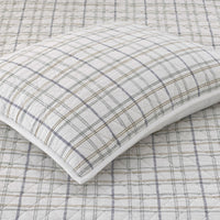 Alerie Yarn-Dyed Plaid Quilted Sham - Parchment, Standard,Parchment