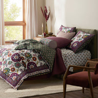 Nora Floral Stripe Decorative Bolster Pillow Cover - Multi, 8 in. x 20 in.,Multi