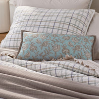 Joyous Flower Reversible Decorative Lumbar Pillow Cover - Blue Multi, 12 in. x 21 in.,Blue Multi