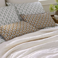 Joyous Flower Reversible Decorative Lumbar Pillow Cover - Blue Multi, 12 in. x 21 in.,Blue Multi