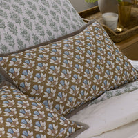 Joyous Flower Reversible Decorative Lumbar Pillow Cover - Blue Multi, 12 in. x 21 in.,Blue Multi