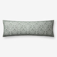 Delightful Flower Decorative Lumbar Pillow Cover - Green Multi, 14 in. x 40 in.,Green Multi