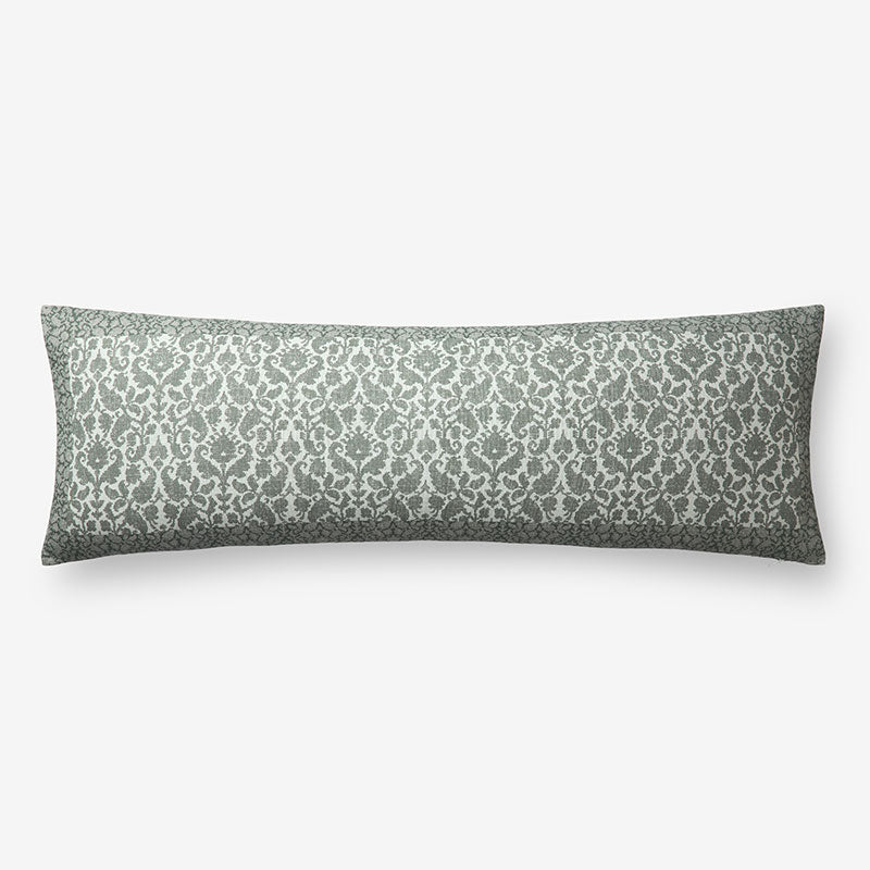 Delightful Flower Decorative Lumbar Pillow Cover - Green Multi, 14 in. x 40 in.,Green Multi
