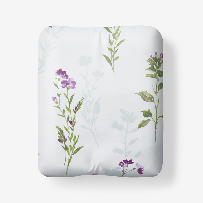 Iris Bloom Premium Smooth Wrinkle-Free Sateen Fitted Bed Sheet - Cream Multi, Twin,Cream Multi