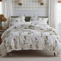 Iris Bloom Premium Smooth Wrinkle-Free Sateen Fitted Bed Sheet - Cream Multi, Twin,Cream Multi