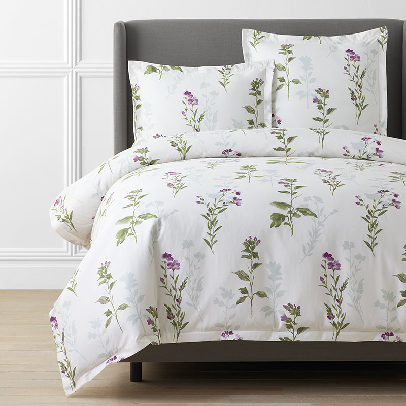 Iris Bloom Premium Smooth Wrinkle-Free Sateen Duvet Cover - Cream Multi, Twin/Twin XL,Cream Multi