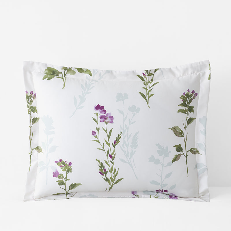 Iris Bloom Premium Smooth Wrinkle-Free Sateen Sham - Cream Multi, Standard,Cream Multi