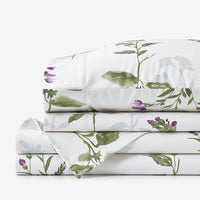 Iris Bloom Premium Smooth Wrinkle-Free Sateen Bed Sheet Set - Cream Multi, Twin,Cream Multi