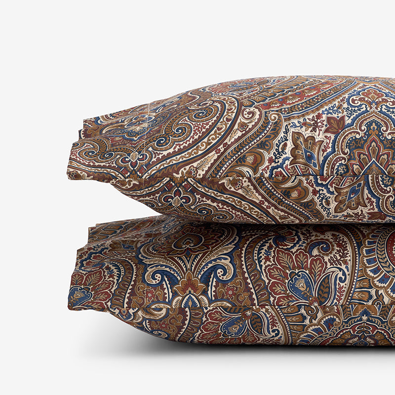 Royal Paisley Premium Smooth Wrinkle-Free Sateen Pillowcase Set - Copper, Standard,Copper