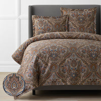 Royal Paisley Premium Smooth Wrinkle-Free Sateen Duvet Cover - Copper, Twin/Twin XL,Copper