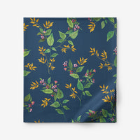 Galilea Floral Classic Smooth Sateen Flat Bed Sheet - Dark Teal, Twin/Twin XL,Dark Teal