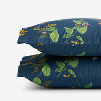 Galilea Floral Classic Smooth Sateen Pillowcase Set - Dark Teal, Standard,Dark Teal
