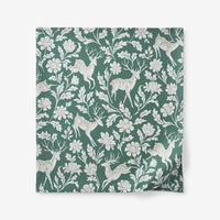 Deer Walk Classic Smooth Sateen Flat Bed Sheet - Green Multi, Twin/Twin XL,Green Multi