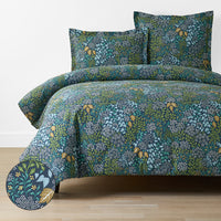 Achillea Patch Classic Cool Cotton Percale Duvet Cover - Navy Multi, Twin/Twin XL,Navy Multi