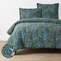 Achillea Patch Classic Cool Cotton Percale Comforter - Navy Multi, Twin/Twin XL,Navy Multi