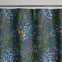 Achillea Patch Classic Cool Cotton Percale Shower Curtain - Navy Multi,Navy Multi