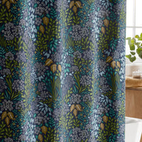 Achillea Patch Classic Cool Cotton Percale Shower Curtain - Navy Multi,Navy Multi