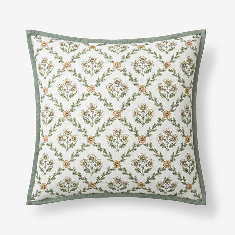 Joyous Garden Reversible Decorative Square Pillow Cover - Ivory Multi, 20 in. x 20 in.,Ivory Multi