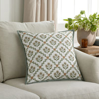 Joyous Garden Reversible Decorative Square Pillow Cover - Ivory Multi, 20 in. x 20 in.,Ivory Multi
