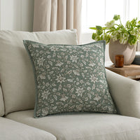 Joyous Garden Reversible Decorative Square Pillow Cover - Ivory Multi, 20 in. x 20 in.,Ivory Multi