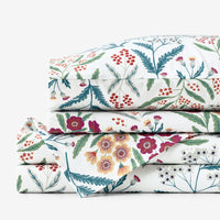 Holiday Print Classic Ultra-Cozy Cotton Flannel Bed Sheet Set - Floral Spray, Twin XL,Floral Spray