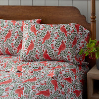 Cardinals Classic Cool Cotton Percale Fitted Bed Sheet - Red, Twin,Red
