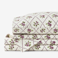 Peony Hydrangea Mini Classic Smooth Sateen Bed Sheet Set - Natural, Twin,Natural