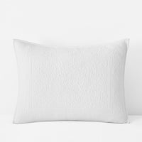 Emileen Quilted Sham - White, Standard,White