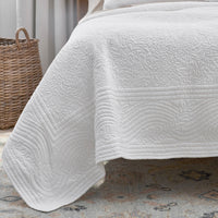 Emileen Quilted Sham - White, Standard,White